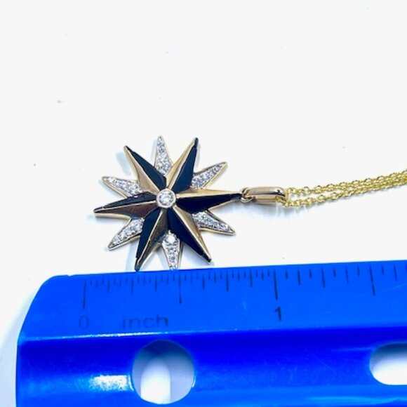 Diamond and Black Onyx Star necklace in 14k - Picture 7 of 8